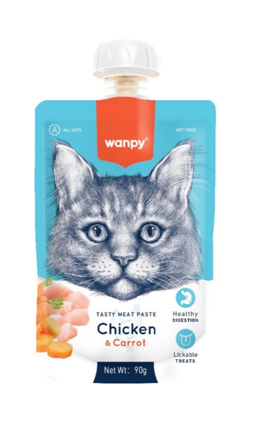 پودینگ گربه ونپی با طعم مرغ و هویج 90 گرم