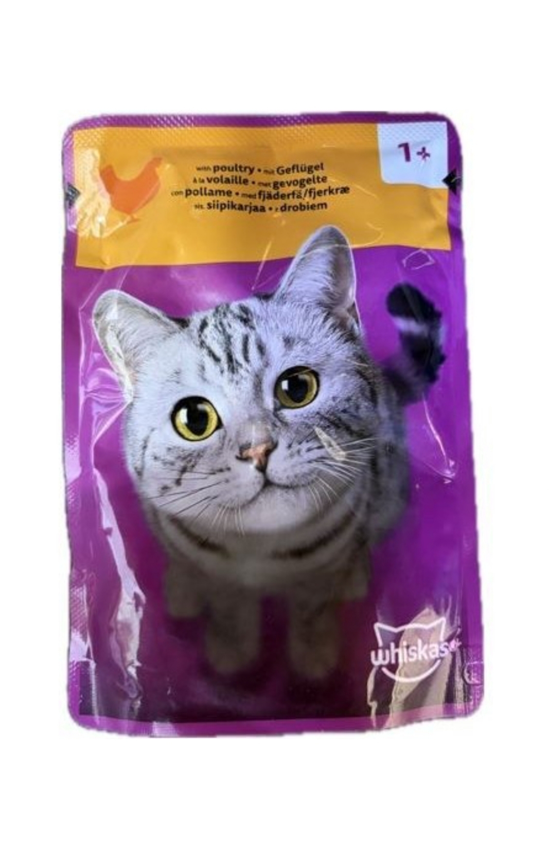 پوچ گربه ویسکاس  با طعم گوشت پرندگان(ژله) ۸۵ گرم