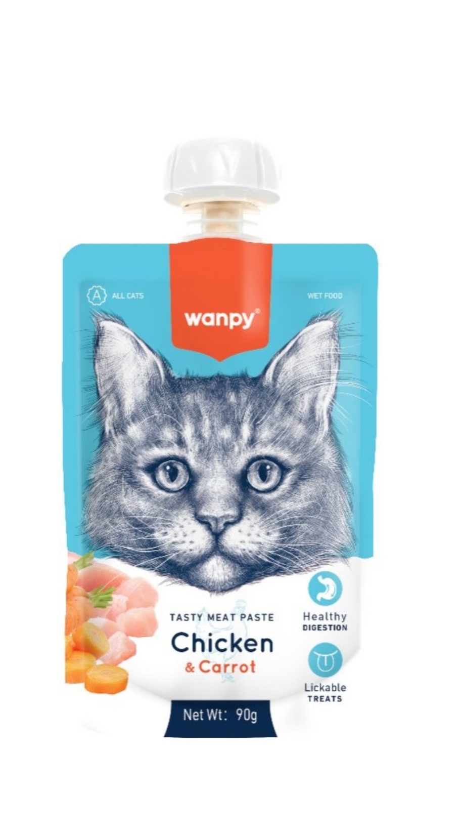 پودینگ گربه ونپی با طعم مرغ و هویج 90 گرم